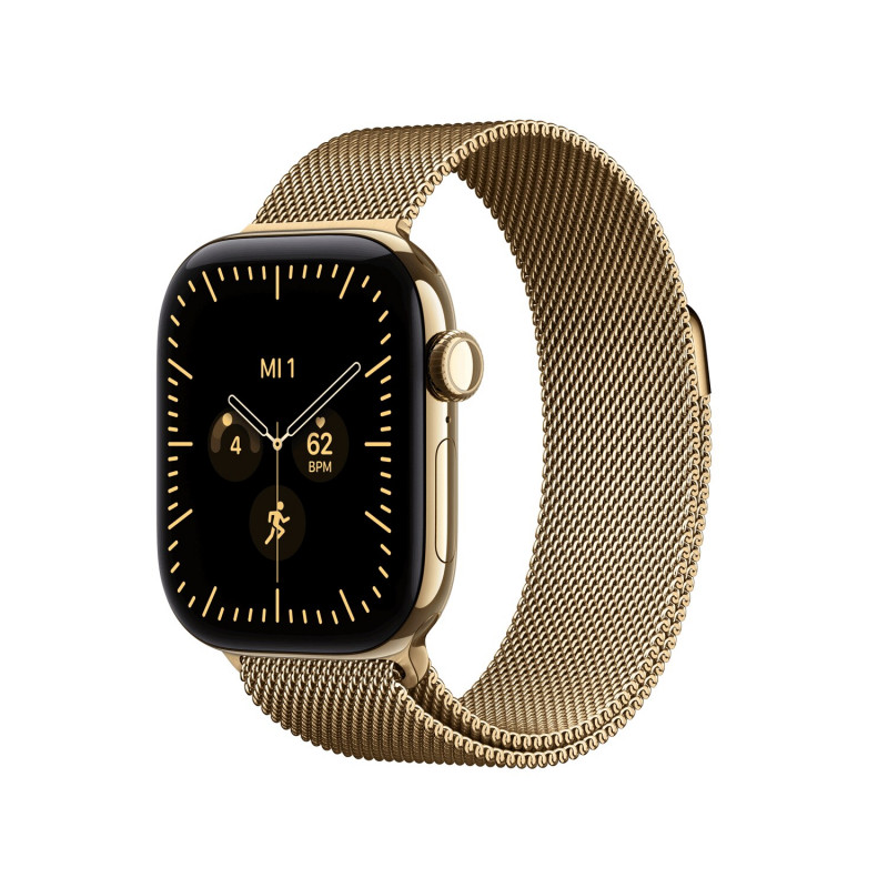 Apple Watch Series 12 GPS + Cellular 42 mm, titánové puzdro v žiarivo zlatej farbe, milánsky ťah v žiarivo zlatej farbe