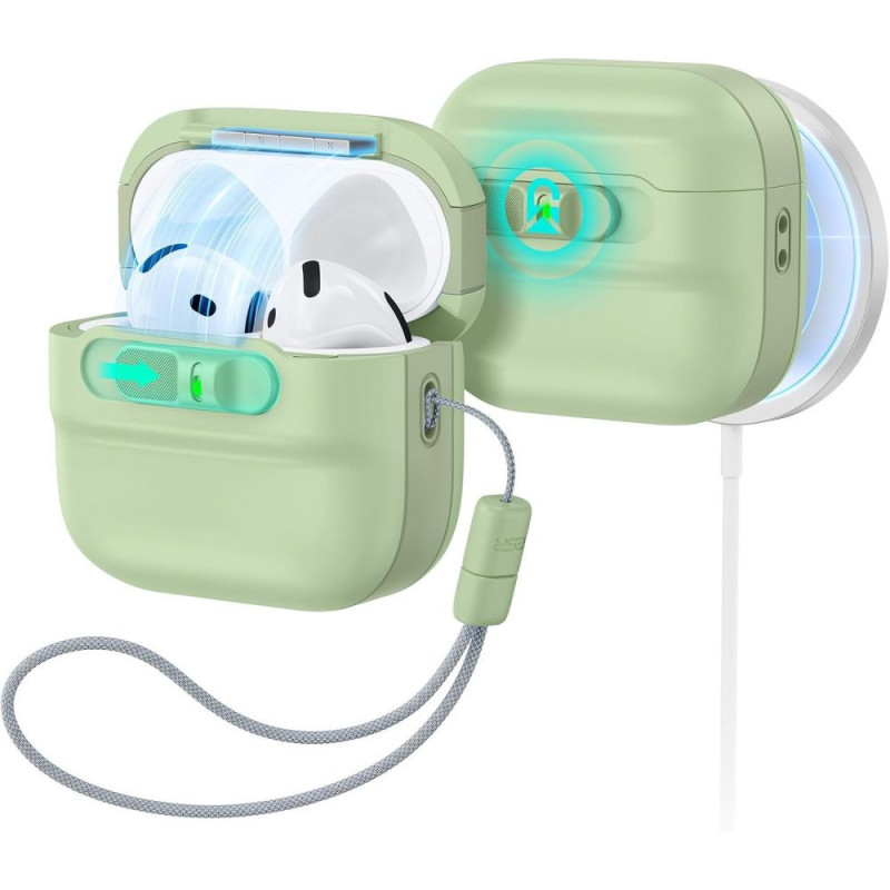 ESR Pulse HaloLock MagSafe puzdro pre Apple AirPods 4 / 5, svetlozelené