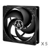 Arctic P12 ACFAN00135A ventilátory do skrinky, 120 mm, 3-pinové, čierne (5 ks)