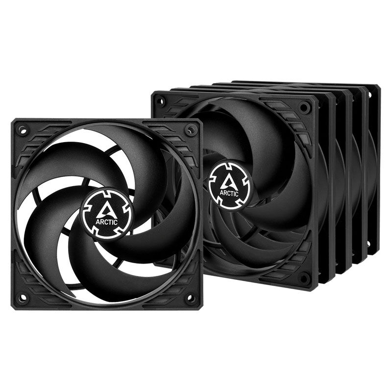 Arctic P12 ACFAN00135A ventilátory do skrinky, 120 mm, 3-pinové, čierne (5 ks)