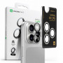 AmazingThing AR Aluminum 3 Lens Glass ochranné sklo na šošovky fotoaparátu s rámom pre iPhone 16 Pro / 16 Pro Max, čierne
