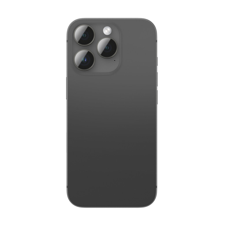 AmazingThing AR Aluminum 3 Lens Glass ochranné sklo na šošovky fotoaparátu s rámom pre iPhone 16 Pro / 16 Pro Max, čierne
