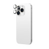 AmazingThing AR Aluminum 3 Lens Glass ochranné sklo na šošovky fotoaparátu s rámom pre iPhone 16 Pro / 16 Pro Max, strieborné