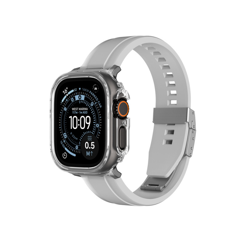 AmazingThing Minimal ochranné puzdro pre Apple Watch Ultra 3 / Ultra 4 49 mm, priehľadné