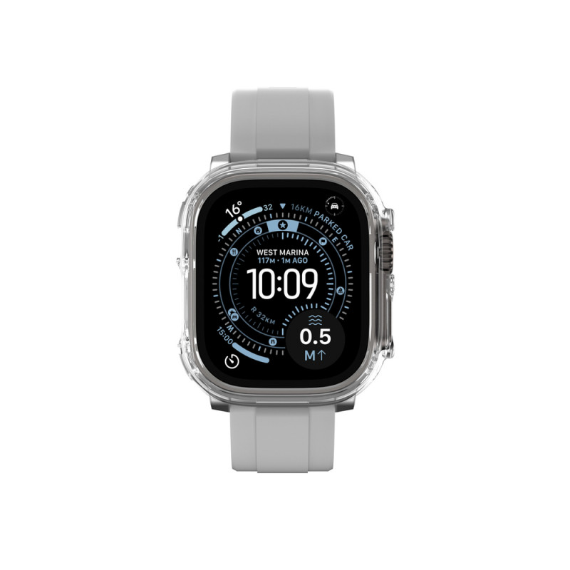 AmazingThing Minimal ochranné puzdro pre Apple Watch Ultra 3 / Ultra 4 49 mm, priehľadné