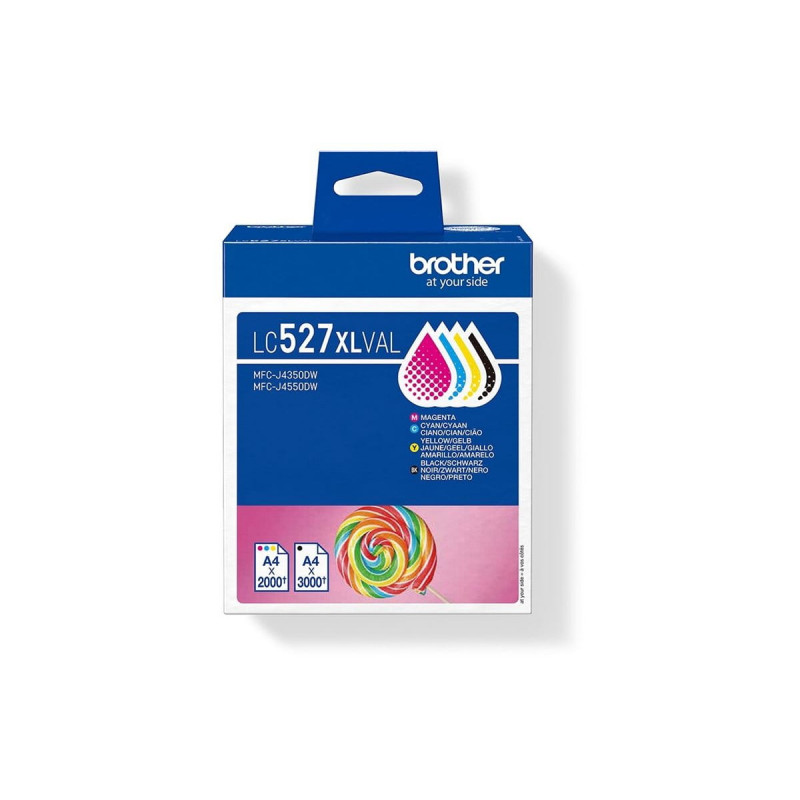 Brother LC527XLVAL value pack atramentových kaziet (4 ks), vysoká výdatnosť, čierna, žltá, azúrová, purpurová