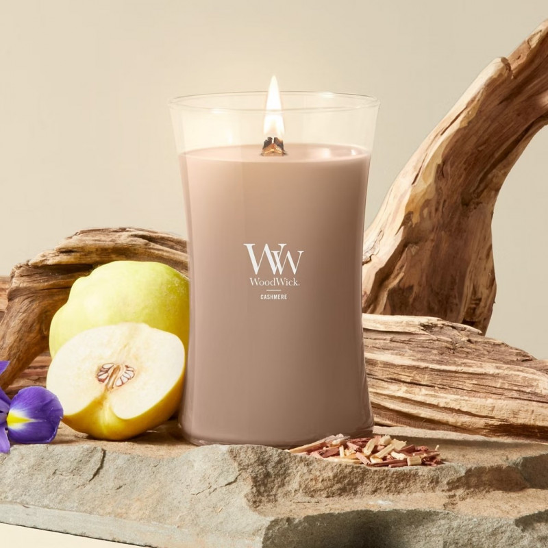 WoodWick Cashmere veľká sviečka, 610 g, hnedá