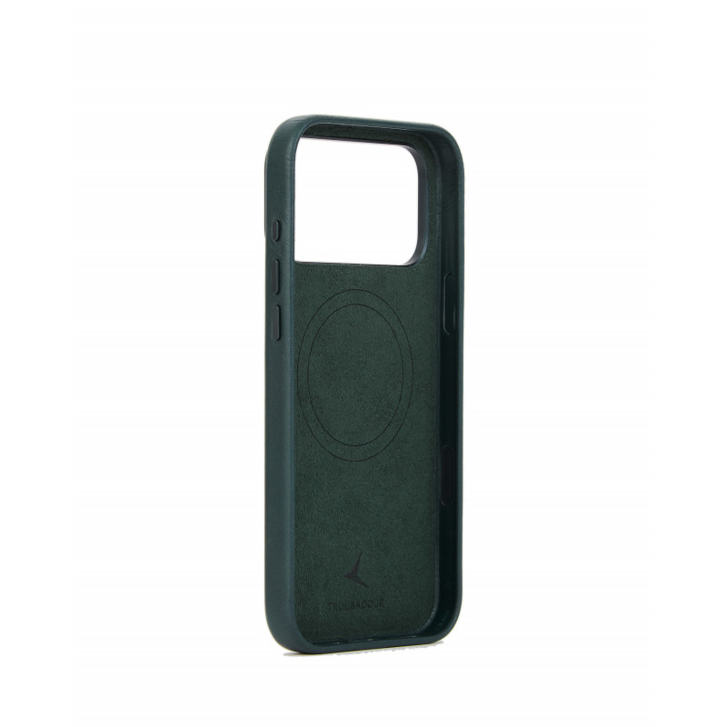 Mujjo Troubadour kožené puzdro pre Apple iPhone 18 Pro Max / 17 Pro Max, MagSafe, obsidiánovo zelené