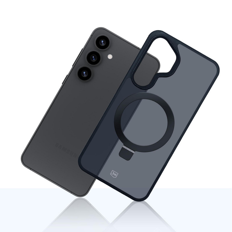 3MK Smoke Case Mag&Stand puzdro na smartfón Samsung Galaxy S25+, čierne