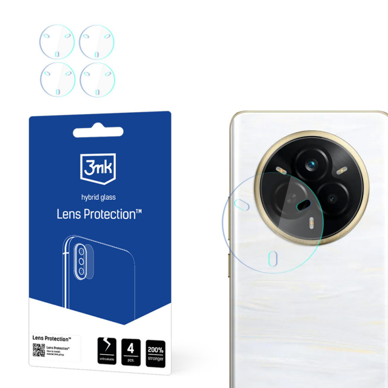3MK Lens Protection hybridné sklo na objektív fotoaparátu pre Realme 14 Pro+ (4 ks)
