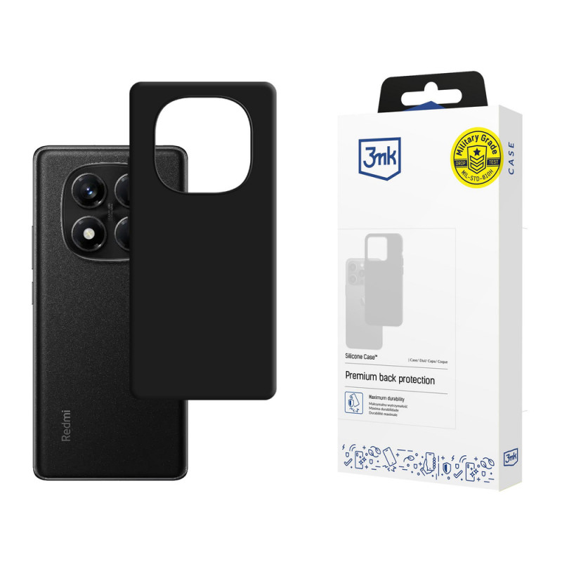 3MK Silicone Case silikónové puzdro pre Xiaomi Redmi Note 14 Pro 5G, čierne