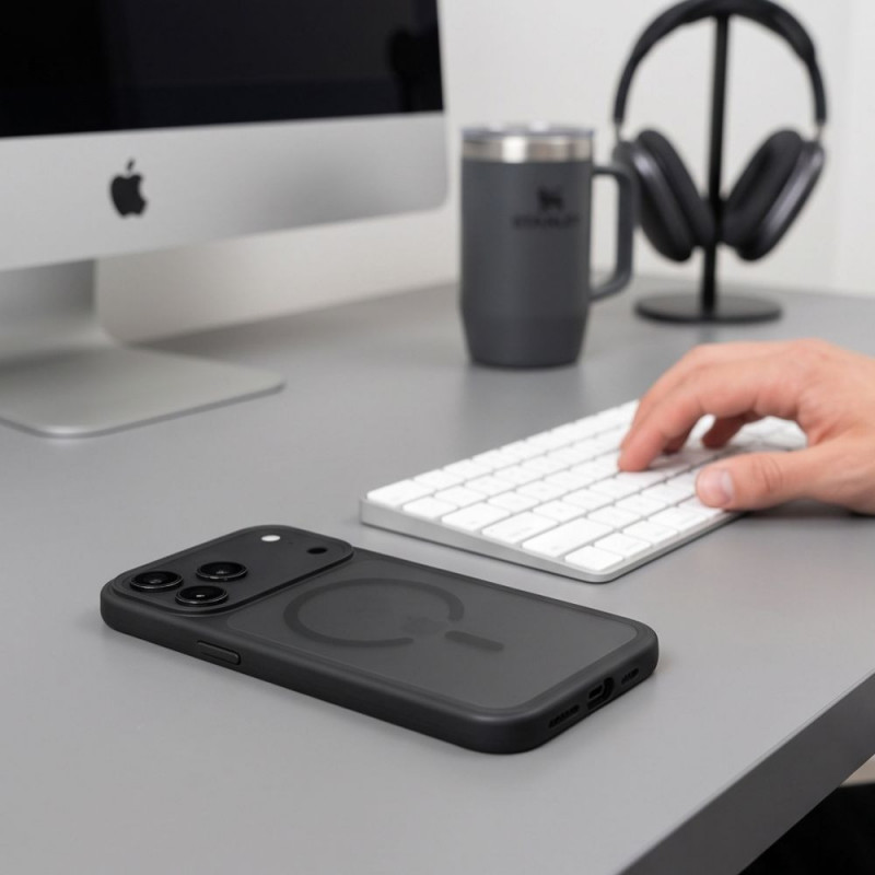 Tech-Protect Magmat MagSafe CC puzdro na Apple iPhone 17 Pro Max / 18 Pro Max, matné čierne