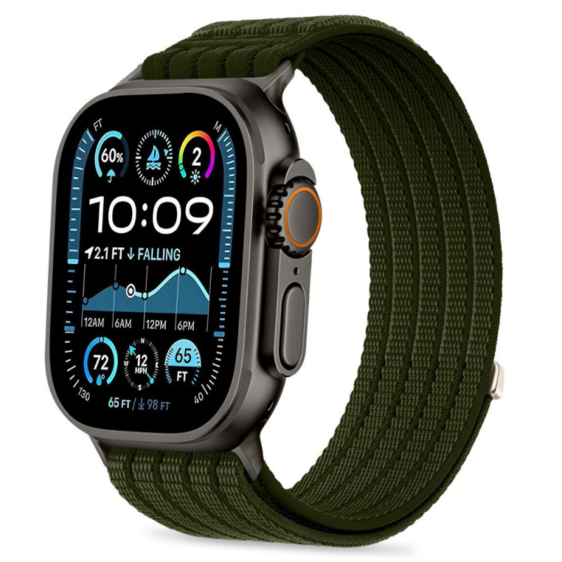 Tech-Protect Nylon Sport remienok na Apple Watch 44/45/46/49 mm, tmavozelený