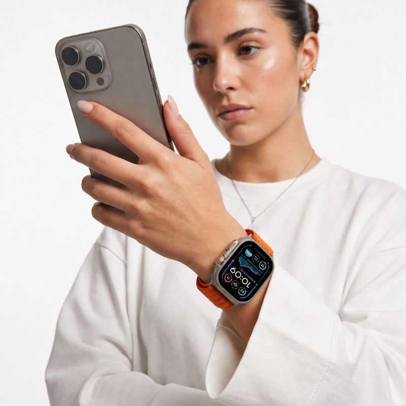 Tech-Protect Nylon Sport remienok na Apple Watch 44/45/46/49 mm, oranžový