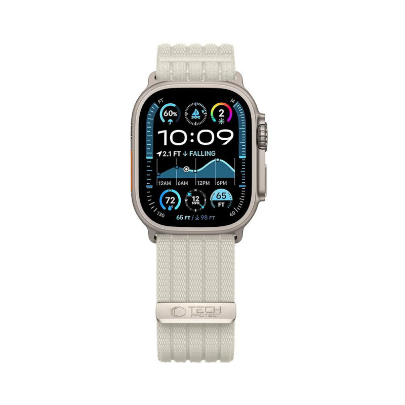Tech-Protect Nylon Sport remienok pre Apple Watch 8 / 9 / 10 / 11 / SE / Ultra 44 / 45 / 46 / 49 mm, Starlight