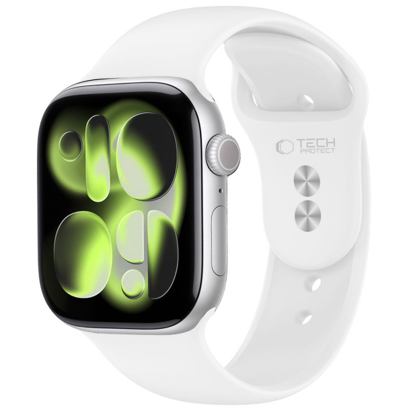 Tech-Protect Silicone remienok pre Apple Watch 8/9/10/11/12/SE 40/41/42 mm, biely