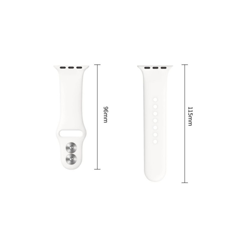 Tech-Protect Silicone remienok pre Apple Watch 8/9/10/11/12/SE 40/41/42 mm, biely