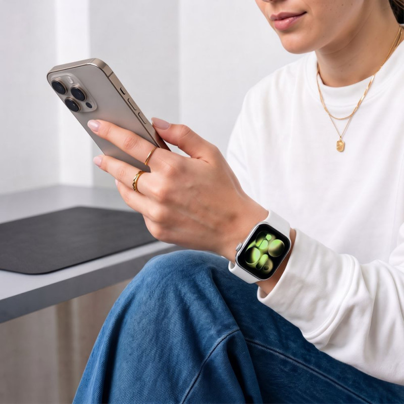 Tech-Protect Silicone remienok pre Apple Watch 8/9/10/11/12/SE 40/41/42 mm, biely