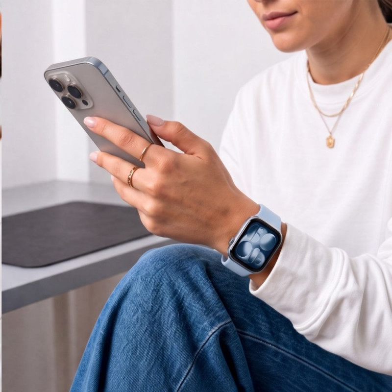 Tech-Protect Silicone remienok pre Apple Watch 8/9/10/11/12/SE 40/41/42 mm, svetlomodrý