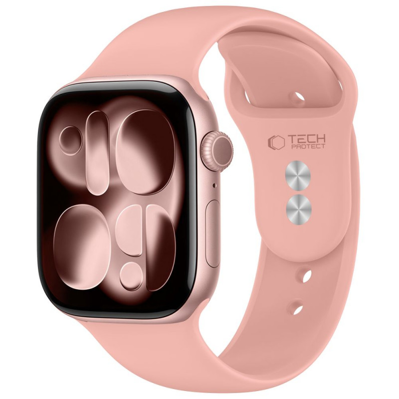 Tech-Protect Silicone remienok pre Apple Watch 8/9/10/11/12/SE/Ultra 44/45/46/49 mm, zaprášená ružová