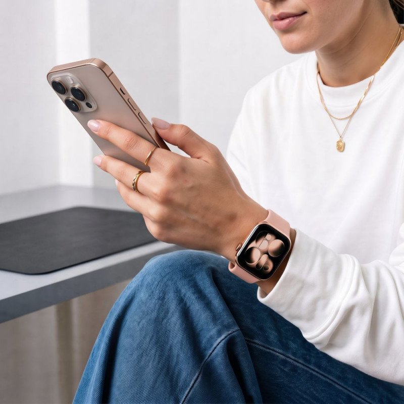Tech-Protect Silicone remienok pre Apple Watch 8/9/10/11/12/SE/Ultra 44/45/46/49 mm, zaprášená ružová