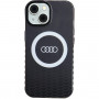 Puzdro Audi IML Big Logo MagSafe pre iPhone 15 / 14 / 13, čierne (AUDI000075)