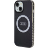 Puzdro Audi IML Big Logo MagSafe pre iPhone 15 / 14 / 13, čierne (AUDI000075)