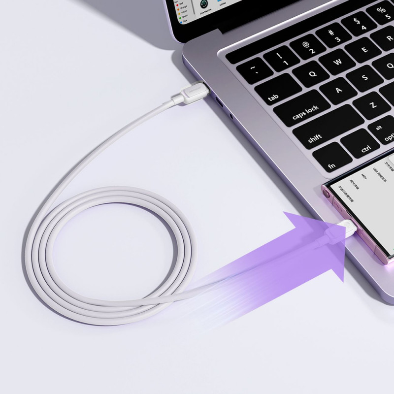 Kábel Joyroom S-A14 Multi-Color Series USB-C - USB-C, 60 W, 480 Mbps, 1,2 m, biely (S-CC100A141W)