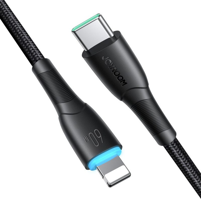 Joyroom Starry Series SA32-CC3 kábel USB-C - USB-C, 60 W, 480 Mb/s, 1 m, čierny