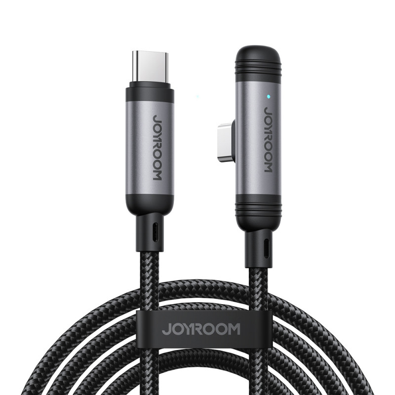 Joyroom EnjoyX Series S-A56 kábel USB-C - USB-C 90°, 60 W, 480 Mb/s, 1,2 m, čierny