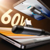 Joyroom EnjoyX Series S-A56 kábel USB-C - USB-C 90°, 60 W, 480 Mb/s, 1,2 m, čierny
