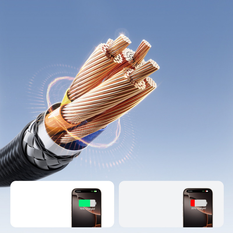 Joyroom Flash Series S-A28 kábel USB-C - USB-C, 60 W, 480 Mb/s, 1 m, čierny