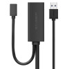 Predlžovací kábel UGREEN US175 USB 3.0 s napájacím portom micro USB, 5 m, čierny