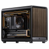 Jonsbo D33 Wood počítačová skriňa, Micro-ATX, mATX, tvrdené sklo, čierna, drevo
