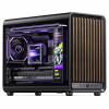 Jonsbo D33 Wood počítačová skriňa, Micro-ATX, mATX, tvrdené sklo, čierna, drevo