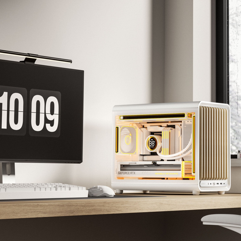 Jonsbo D33 Wood počítačová skriňa, mini skriňa, mATX, tvrdené sklo, biela, drevo (D33 WD/WHITE)