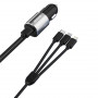Dudao R5ProN autonabíjačka s vstavaným káblom 3 v 1 (Lightning / USB-C / micro USB), 3,4 A, 1 m, čierna