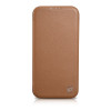iCarer CE Premium Leather Folio Case magnetické knižkové puzdro pre iPhone 14 Plus, MagSafe, hnedé (WMI14220715-BN)