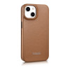 iCarer CE Premium Leather Folio Case magnetické knižkové puzdro pre iPhone 14 Plus, MagSafe, hnedé (WMI14220715-BN)
