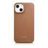 iCarer CE Premium Leather Folio Case magnetické knižkové puzdro pre iPhone 14 Plus, MagSafe, hnedé (WMI14220715-BN)