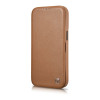 iCarer CE Premium Leather Folio Case magnetické knižkové puzdro pre iPhone 14 Plus, MagSafe, hnedé (WMI14220715-BN)