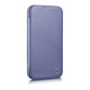 iCarer CE Premium Leather Folio Case kožené knižkové puzdro pre Apple iPhone 14 Plus / 15 Plus, MagSafe, svetlofialové (ICR413)