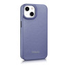 iCarer CE Premium Leather Folio Case kožené knižkové puzdro pre Apple iPhone 14 Plus / 15 Plus, MagSafe, svetlofialové (ICR413)