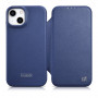 iCarer CE Premium Leather Folio Case magnetické knižkové puzdro pre iPhone 14 Plus, MagSafe, modré (WMI14220715-BU)