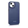 iCarer CE Premium Leather Folio Case magnetické knižkové puzdro pre iPhone 14 Plus, MagSafe, modré (WMI14220715-BU)