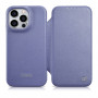 iCarer CE Premium Leather Folio Case kožené knižkové puzdro pre Apple iPhone 14 Pro Max, MagSafe, svetlofialové (ICR419)