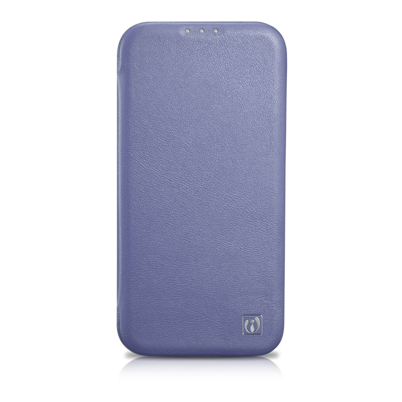 iCarer CE Premium Leather Folio Case kožené knižkové puzdro pre Apple iPhone 14 Pro Max, MagSafe, svetlofialové (ICR419)
