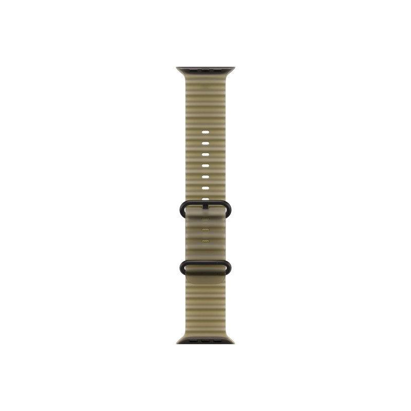 Apple Ocean Band remienok na inteligentné hodinky 49 mm, polopriehľadný, zelený odtieň morskej trávy, čierne titánové prevedenie, MKAV4ZM/A