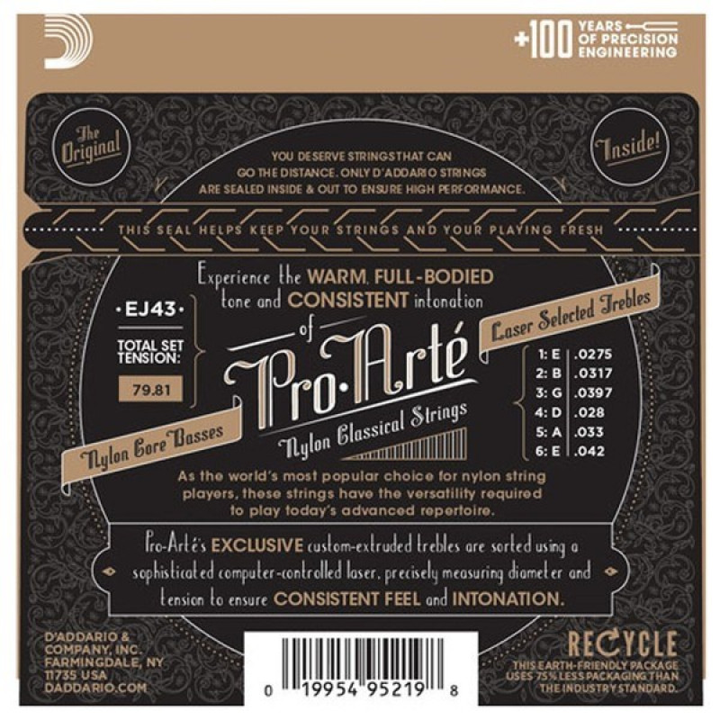 D'Addario EJ43 Pro-Arté Carbon struny na klasickú gitaru