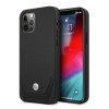 BMW BMHCP12LRSWPK Perforate kožené tvrdé puzdro pre Apple iPhone 12 Pro Max, čierne
